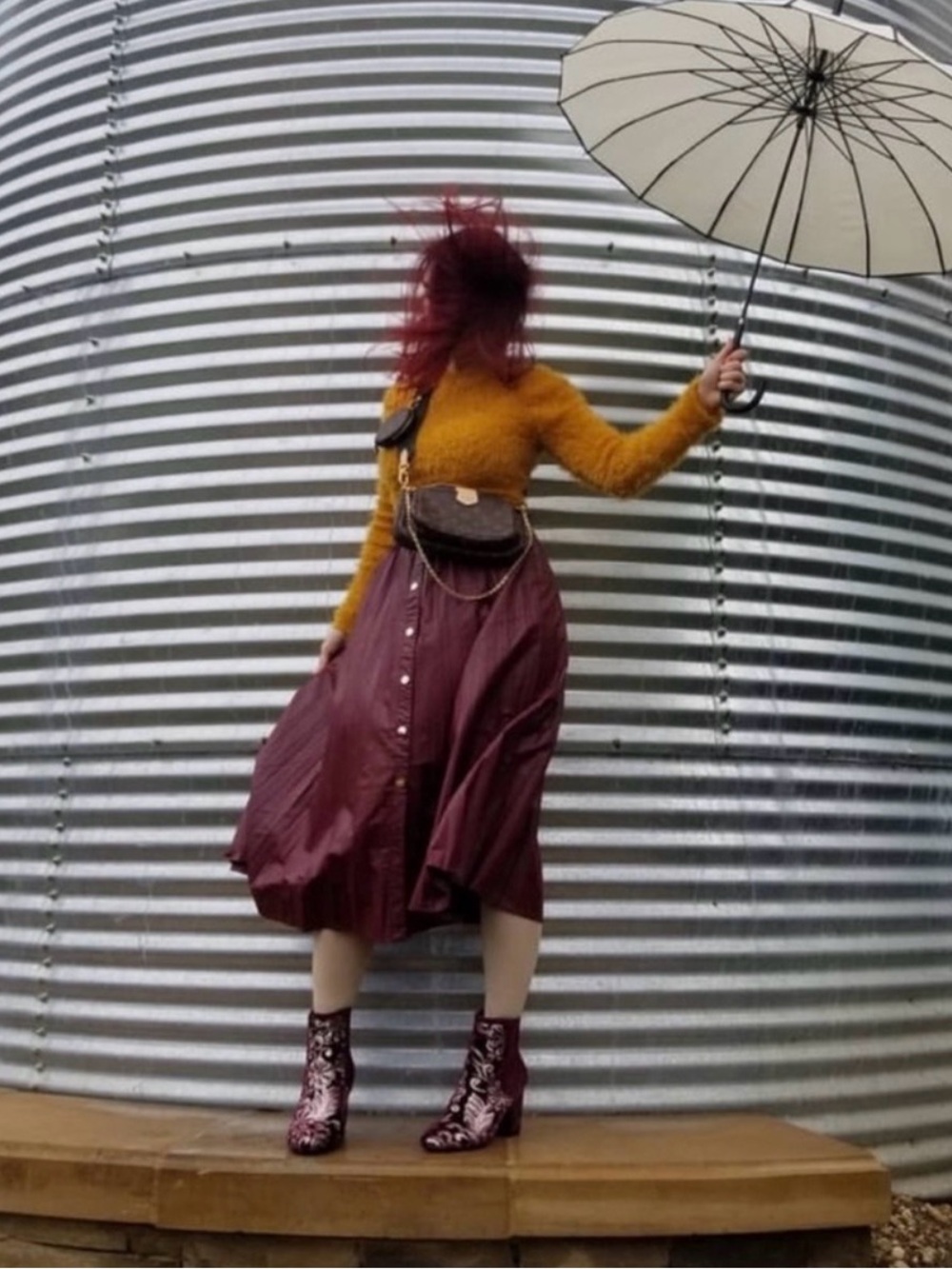 Zara pleated buttoned midi skirt leather